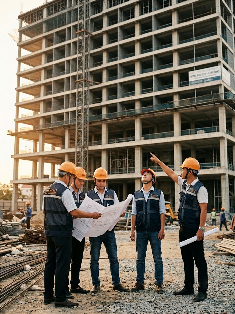 Đội ngũ BK Villa quản lý công trường